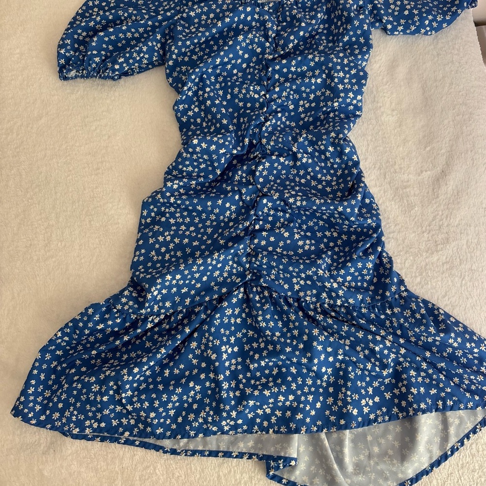 Cider Blue and White Floral mini Dress